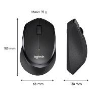 Miška LOGITECH M330 Silent Plus, optički, 1000dpi, bežični, črni, USB