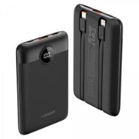Mobilni USB punjač VEGER C11, 10000 mAh, USB-C, Lightning, crni