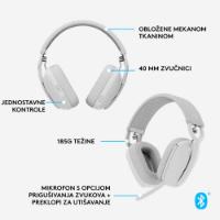 Slušalice LOGITECH Zone Vibe 100, bežične, BT, bijele