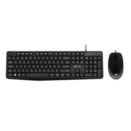 Tipkovnica + miška OCTIO KM100U, črni, USB