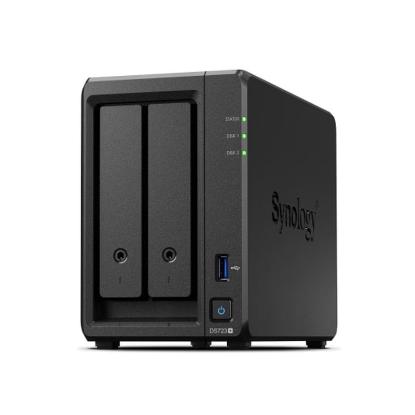 NAS server SYNOLOGY DiskStation DS723+, 2-bay All-in-1 NAS server, 2.5"/3.5" HDD/SSD podrška, Hot Swappable HDD, Wake on LAN/WAN, 2GB, 2×G-LAN, USB3.2 Gen 1/eSATA