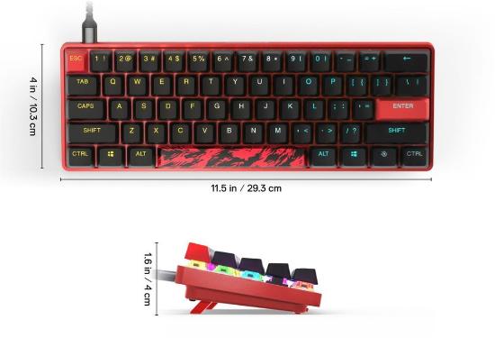 Tipkovnica STEELSERIES Apex 9 Mini Faze Clan, RGB, mehanička, OptiPoint switch, US layout, USB, crveno-črna