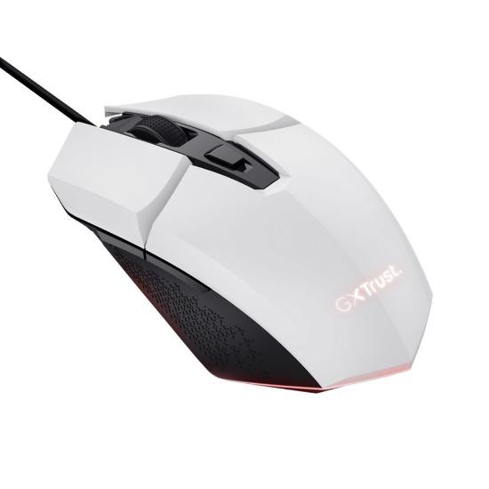 Miška TRUST GXT 109W Felox, RGB, optički, 6400dpi, beli