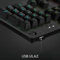 Tipkovnica LOGITECH Gaming G513 Carbon, RGB, mehanička, GX Brown Tactile, US layout, črna