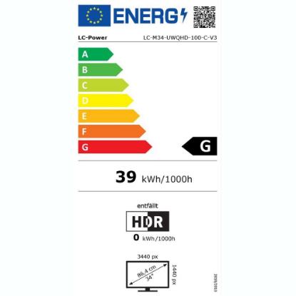 Gaming monitor 34" LC POWER LC-M34-UWQHD-100-C-V3, UWQHD, VA, 100Hz, 6ms, 300cd/m2, ukrivljen, beli
