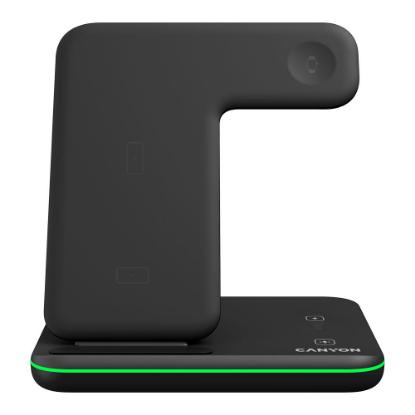 Bežični punjač CANYON WS-303, 3u1, 15W, za Apple, crni
