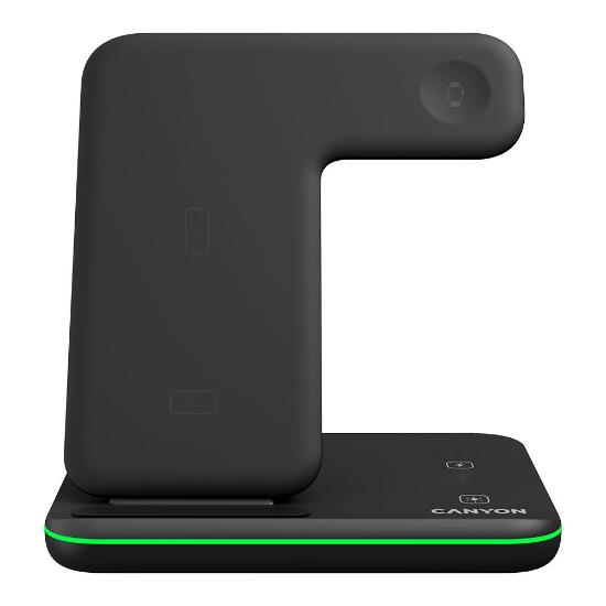 Bežični punjač CANYON WS-303, 3u1, 15W, za Apple, crni