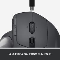 Miška LOGITECH MX Ergo, optički, trackball, bežični, USB, sivi