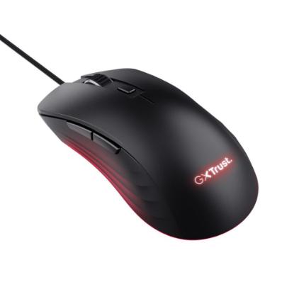 Miška TRUST GXT 924 Ybar+, RGB, optički, 25600dpi, črni