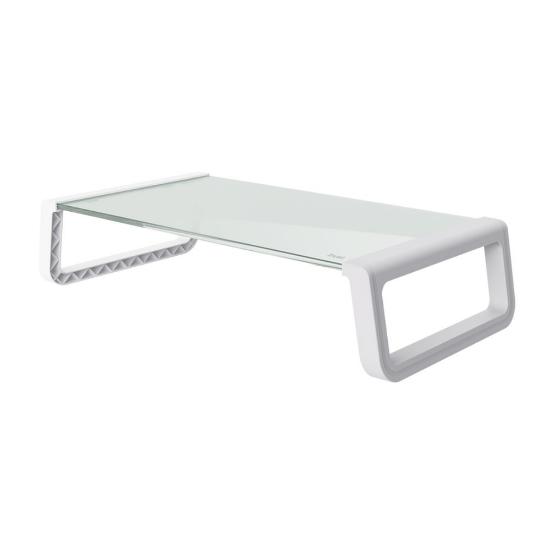 Stalak za monitor TRUST Monta, stolni, do 10kg, stakleni, bijeli