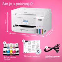 Multifunkcijski Tiskalnik EPSON EcoTank L6276, Tiskalnik/scanner/copy, 4800 x 1200, USB, LAN, WiFi, beli