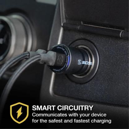 Auto punjač SCOSCHE PowerVolt PD60, dual port 60W USB-C, PPS
