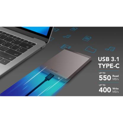 SSD vanjski 500 GB LEXAR SL200, LSL200X512G-RNNNG, USB 3.1 Type-C, crni