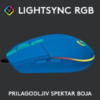 Miška LOGITECH Gaming G102 Lightsync, optički, 8000dpi, modri, USB