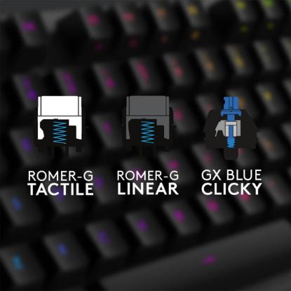 Tipkovnica LOGITECH Gaming G512 Carbon, RGB, mehanička, GX Brown Tactile, US layout, črna
