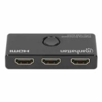 Razdjelnik MANHATTAN, 1x HDMI in, 2x HDMI out, dvosmjerni switch, crni