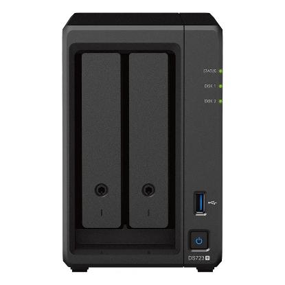 NAS server SYNOLOGY DiskStation DS723+, 2-bay All-in-1 NAS server, 2.5"/3.5" HDD/SSD podrška, Hot Swappable HDD, Wake on LAN/WAN, 2GB, 2×G-LAN, USB3.2 Gen 1/eSATA