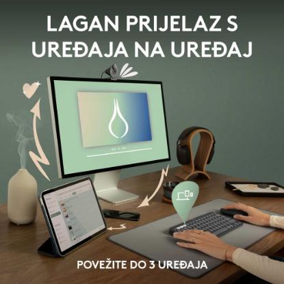 Tipkovnica + miška LOGITECH Pebble 2 Combo, brezžična, bela
