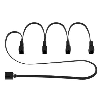 Kabel ARCTIC 4-pin (M) na 4x 4-pin (Ž), ACCBL00007A, za ventilatore, PWM, crni