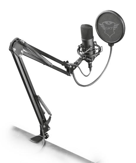 Mikrofon TRUST GXT 252+ Emita Plus, streaming, namizni, črni