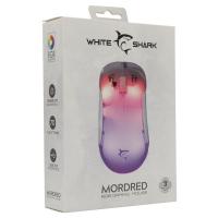 Miška WHITE SHARK Mordred, optički, 12800dpi, beli