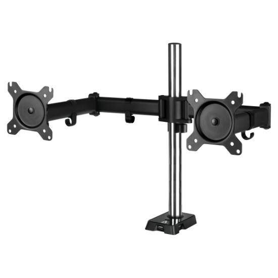 Stalak za monitor ARCTIC Z2 Gen 3, stolni, do 35", za 2 monitora, USB 2.0 HUB, crni
