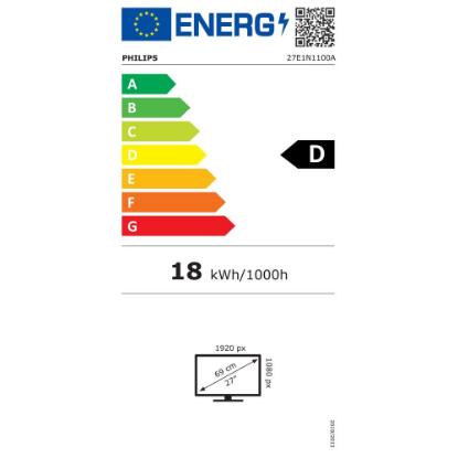 Monitor 27" PHILIPS 27E1N1100A/00, FHD, IPS, 100Hz, 1ms, 250cd/m2, FreeSync, zvočnici, črni