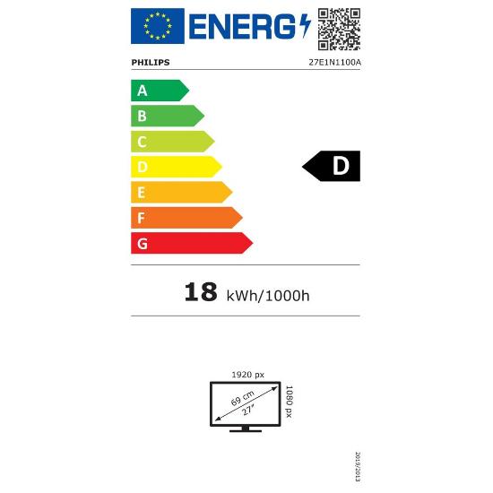 Monitor 27" PHILIPS 27E1N1100A/00, FHD, IPS, 100Hz, 1ms, 250cd/m2, FreeSync, zvočnici, črni