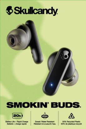 Slušalice SKULLCANDY Smokin Buds Wireless In-Ear, bežične, BT, mikrofon, crne