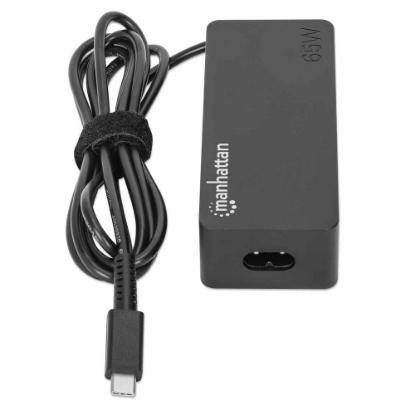 Punjač za laptop MANHATTAN, 65W, USB-C, crni