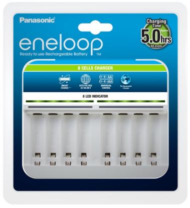 Punjač baterija PANASONIC Eneloop Smart BQCC63E, brzi, 8 mjesta za punjenje