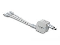 Kabel DELOCK 3-u-1, USB-C na Apple iPhone Lightning / USB Micro-B / USB-C