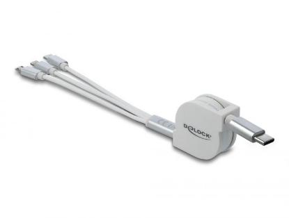 Kabel DELOCK 3-u-1, USB-C na Apple iPhone Lightning / USB Micro-B / USB-C
