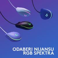 Miška LOGITECH Gaming G102 Lightsync, optički, 8000dpi, lilac, USB