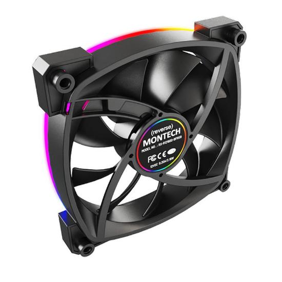 Ventilator MONTECH RX120 PWM, 120mm, 1600 okr/min, RGB, črni