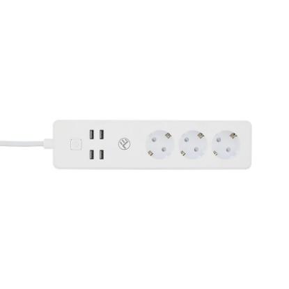 Naponska letva TELLUR TLL331031, 3 utičnice, 4xUSB-A, 1.8m, pametni, bijeli