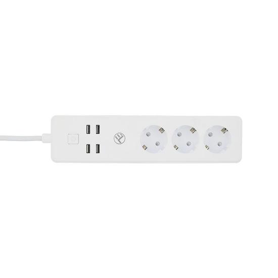 Naponska letva TELLUR TLL331031, 3 utičnice, 4xUSB-A, 1.8m, pametni, bijeli
