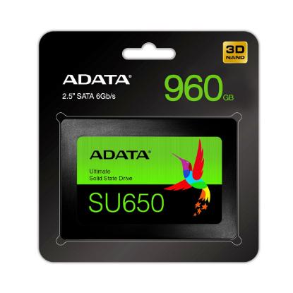 SSD 960 GB ADATA SU650 3D Nand, ASU650SS-960GT-R, SATA3, 2.5", maks do 520/450 MB/s