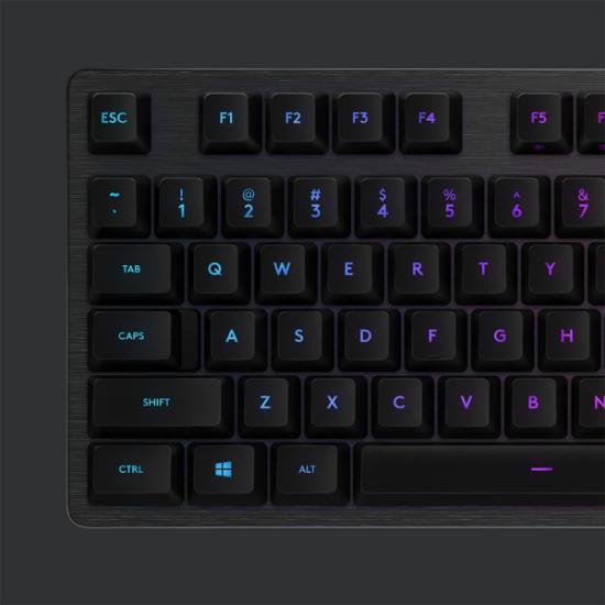 Tipkovnica LOGITECH Gaming G512 Carbon, RGB, mehanička, GX Red Linear, US layout, črna