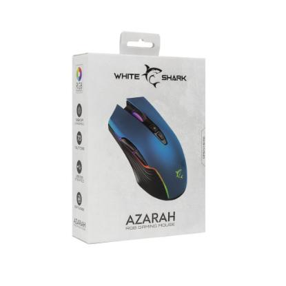 Miška WHITE SHARK Azarah, 6400dpi, optički, žičani, modri
