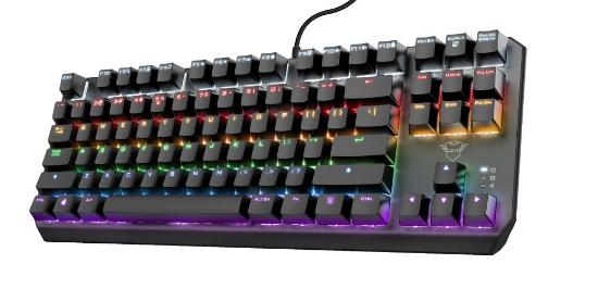 Tipkovnica TRUST GXT 834 CALLAZ, RGB, mehanička, črna, US Layout, USB