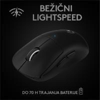 Miška LOGITECH Pro X Superlight, bežični, optički, 25600dpi, črni, USB