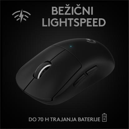 Miška LOGITECH Pro X Superlight, bežični, optički, 25600dpi, črni, USB