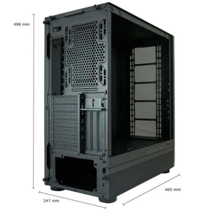 Ohišje LC POWER 900B Lumaxx Gloom ARGB, MIDI, ATX, črno, 7 ventilatora, bez napajalnika