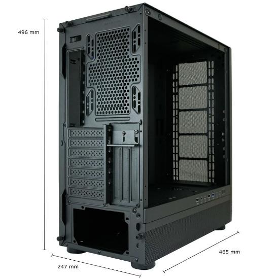 Ohišje LC POWER 900B Lumaxx Gloom ARGB, MIDI, ATX, črno, 7 ventilatora, bez napajalnika
