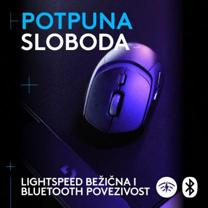 Miška LOGITECH G309 Lightspeed, optički, bežični, 25600dpi, črni