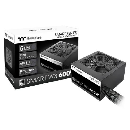 Napajlnik 600W, THERMALTAKE Smart W3 80+, ATX 3.1, 120mm vent., 80+, črno