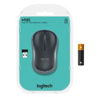 Miška LOGITECH M185, optički, bežični, 1000dpi, crno-sivi