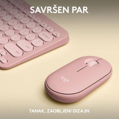 Tipkovnica + miška LOGITECH Pebble 2 Combo, brezžična, roza