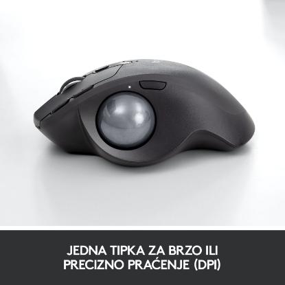 Miška LOGITECH MX Ergo, optički, trackball, bežični, USB, sivi